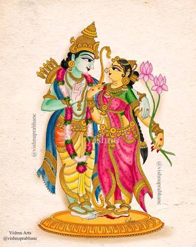 Vivah Panchami — a temple courtyard dressed for a wedding, garlands strung between pillars